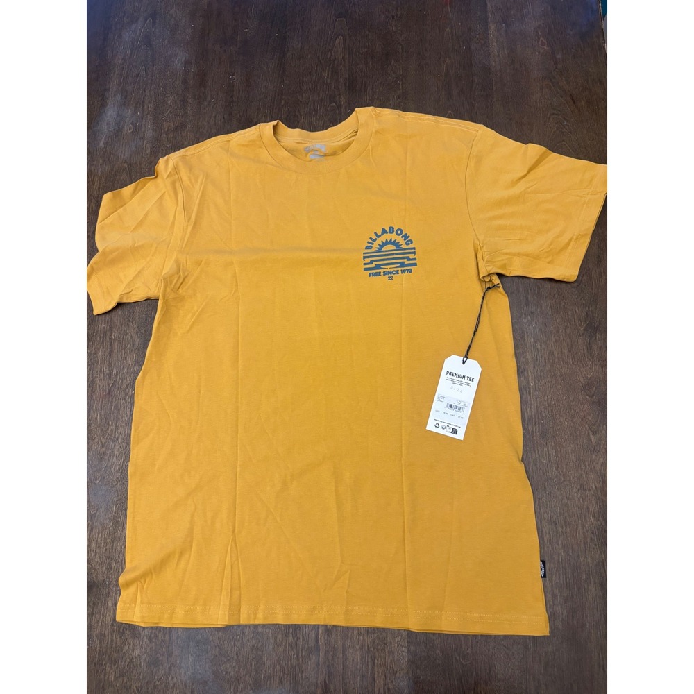 Billabong Mens Fractal SS Premium Tee Yellow Gold Sun Graphic Shirt ABYZT02390 L